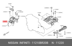 11210BR20B, Опора двигателя правая Nissan Qashqai (J10)