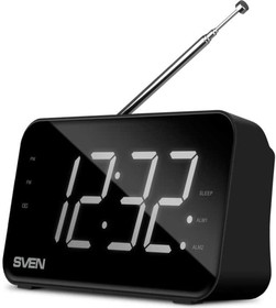 Фото 1/10 АС SRP-100, черный (2 Вт,FM,LED- дисплей,встроенные часы и будильник, встроенный аккумулятор) SV-020651