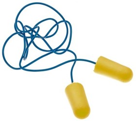 Фото 1/3 ES-01-005, Soft Yellow Neons Series Blue, Yellow Disposable Corded Ear Plugs, 34dB Rated, 200 Pairs