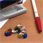 Кнопки канцелярские металл. цветные, 10мм, 50 шт., в карт. коробке, 220554