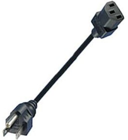 Фото 1/3 212099-01, Power Cord - Male Pins (Blades) to Female Sockets (Slots) - NEMA 5-15P to IEC 320-C13 - SVT Cord Type - 10A 125VA ...