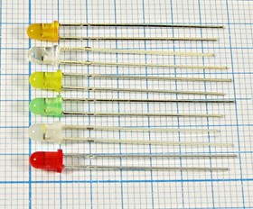 Светодиод мигающий 3 x 5, желтый, 20, 45, корпс желтый матовый, BB-B3171-C