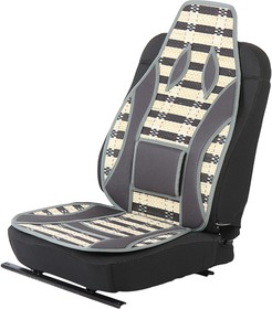 MP-06 серая, Накидка на сиденье массажная бамбуковая/ткань с поясничной опорой серая VALGO