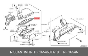 Фото 1/2 165463TA1B, Фильтр воздушный NISSAN TEANA L33 (2013 )