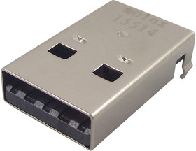 Фото 1/2 48037-2100, USB Type A, USB-A 2.0 Plug, Right Angle, 4 Poles