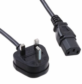 Фото 1/3 370001-E01, Power cord – Cord type H05VVF – Black - 250V – 10 A – Length 8.20' (2.50m) - Male pins (blades) to female sockets ...