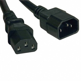 P004-015, AC Power Cords 18AWG SJT 100-250V 10A PWR EXT 15'