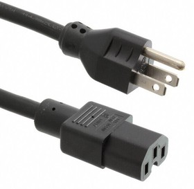 338010-01, Cable; 3x16AWG; IEC C15 female,NEMA 5-15 (B) plug; PVC; 2.3m