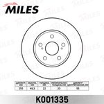 Диск тормозной передний D255мм. TOYOTA PRIUS 1.5 03- (TRW DF4906) K001335