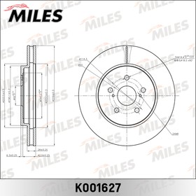 K001627, Диск тормозной Lexus RX330/350 03- передний Miles