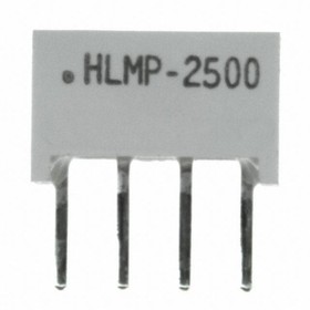 Фото 1/2 HLMP-2500-FG000, Светодиодный модуль 1хLEDх8,89х3,81мм/ зеленый/ 572нм/18.9-61.2мкд/белый матовый