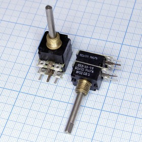 Резистор переменный поворотный сдвоенный 470кОм, две характеристики Б+В; №4550 РПвр 470кx2\Б/В\16x23\ ВС-1-32\СП3-33-23\ | купить в розницу и оптом