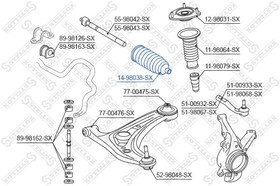 1498038SX, Пыльник рейки рулевой TOYOTA YARIS NLP10/SCP1# 01  [4553509010]