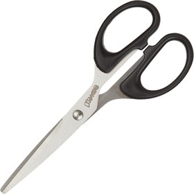 Фото 1/4 Ножницы КОМУС 160 мм с пластик. эллиптическими ручками, цвет черный