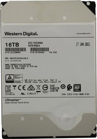 Фото 1/6 Western Digital Ultrastar DC HC550 16Tb (WUH721816ALE6L4), Жесткий диск