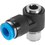 QSLV-1/4-10-I, Elbow Threaded Adaptor, R 1/4 Male to Push In 10 mm ...