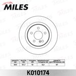 K010174, Диск тормозной MB W204 180-300 07- задний D=300 мм Miles