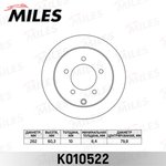 K010522, Диск тормозной Mitsubishi Lancer 08- задний D=262 мм Miles