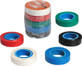 Изолента 15x10м (син. чёр. кр. зел.  бел.) набор 5 шт. (AIT-P-07K) (AIRLINE)