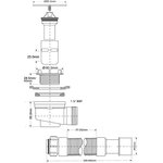 Сифон для поддона (выпуск 80 мм) 50/75-1 1/2, h=65мм, с гофрой 40/50 ...