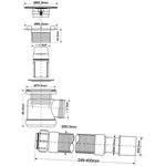 Трап для поддона (выпуск 85мм) 50/75-1 1/2, h=92мм, с гофрой 40/50 (L=300-500мм) ...