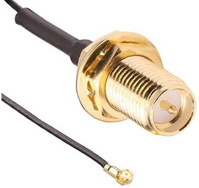 CSJ-RGFB-100-MHF3, RF Cable Assemblies RP-SMA female bulkhead to right angle IPEX MHF3 plug with 100mm of 0.81mm cable