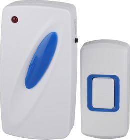 Фото 1/7 Звонок дверной ЭРА C93 беспроводной от сети белый с синим 6 мелодий Б0018972