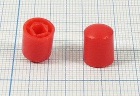 Колпачок, внутренний размер 3,3x3,3, d9x11, пластик, красный, CPPU-L9-1