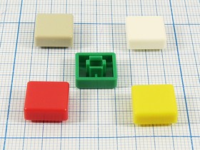 Колпачок-толкатель тактовых кнопок 3.8x3.8мм, 12x12x5.5 мм, пластик, красный; №1880 R колпачок-толкатель 3,8x3,8\12x12x5,5\пл\кр\\