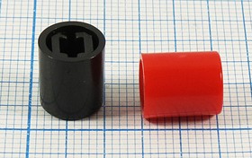 Колпачок, внутренний размер 3x3, d9x10,8, пластик, красный, TSC-4