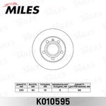 K010595, Диск тормозной Audi A4 1.6-3.2 00- задний D=245 мм Miles