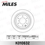 Диск тормозной MILES K010632 MITSUBISHI PAJERO 07- задний вент.D=332мм.