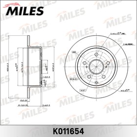 K011654, Диск тормозной Toyota Mark, Chaser, Cressida, Cresta задний Miles