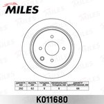 K011680, Диск тормозной Nissan Tiida 07- задний Miles