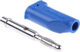 FK15S BLUE, Blue Male Banana Plug, 4 mm Connector, Screw Termination, 16A, 30 V ac, 60V dc, Nickel Plating