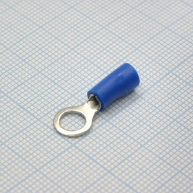 Фото 1/2 RV1.25-5 Blue, наконечник кабельный кольцевой с изоляцией d=5.3мм, сеч. пров.0.5-1.5мм2
