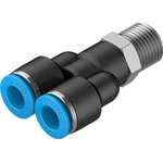 QSY-1/4-8, Y Threaded Adaptor, Push In 8 mm to Push In 8 mm ...