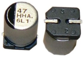 AHA477M25G24T-F, Aluminum Electrolytic Capacitors - SMD 470uF 25V AEC-Q200