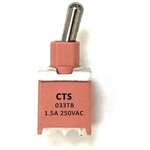 033TBHSATS, Toggle Switches Horizon right angle SP on-none-on Std. 6.10 Silver plated