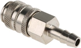 Фото 1/4 Brass Male Pneumatic Quick Connect Coupling, 6mm Hose Barb
