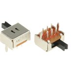 MFP 213 N-RA, Switch Slide ON ON DPDT Side Slide 0.1A 12VDC 10000Cycles PC Pins ...