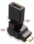 Фото 1/2 GC-CVM303, Переходник mini HDMI-HDMI GCR 19M / 19F угол вращения 360 град