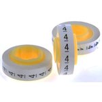 SDR 4-89204, Adhesive Cable Markers, White, Pre-printed "4"