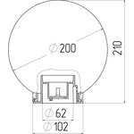 Садово-парковый светильник ЭРА НТУ 02-60-202 шар прозрачный призма на опору / кронштейн IP44 Е27 max60Вт d200mm Б0048052