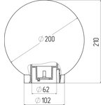 Садово-парковый светильник ЭРА НТУ 01-60-205 шар дымчатый на опору / кронштейн IP44 Е27 max60Вт d200mm Б0048065