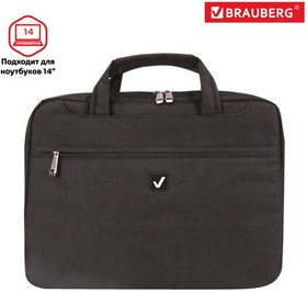 Фото 1/10 Сумка портфель BRAUBERG PROCESSOR с отделением для ноутбука 13-14", "Chance", черная, 28х36х5 см, 240455