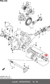 0928335052, Сальник редуктора пер.моста SUZUKI Grand Vitara (1998-2005) [ORG]