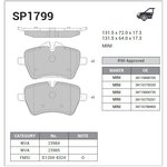 SP1799, SP1799_колодки дисковые передние!\ Mini Cooper 1.6i/D 06