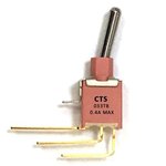 033TBVSASB, Toggle Switches Vertical right angle SP on-none-on Std. 10.16 Gold plated
