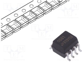 VO0661T, Оптрон, SMD, Каналы 2, Вых логический, 10Мбит/с, SO8